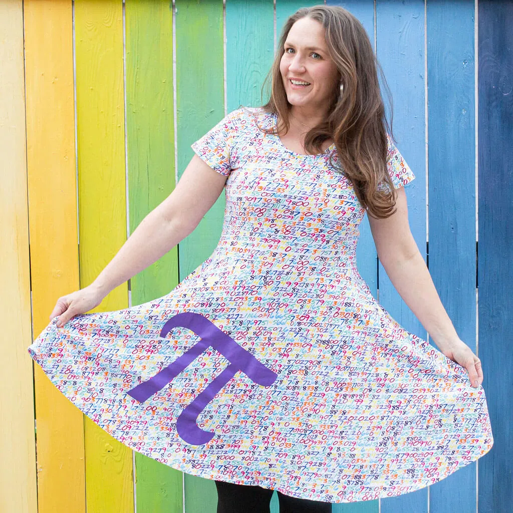 Adult Pi Digits A-Line Dress with Pockets