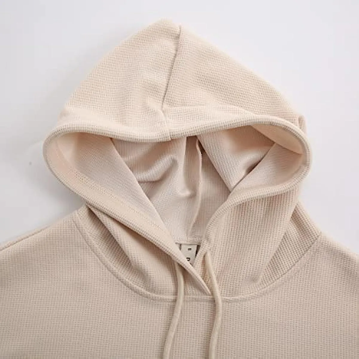 Amazhiyu Womens Waffle Knit Cropped Hoodie