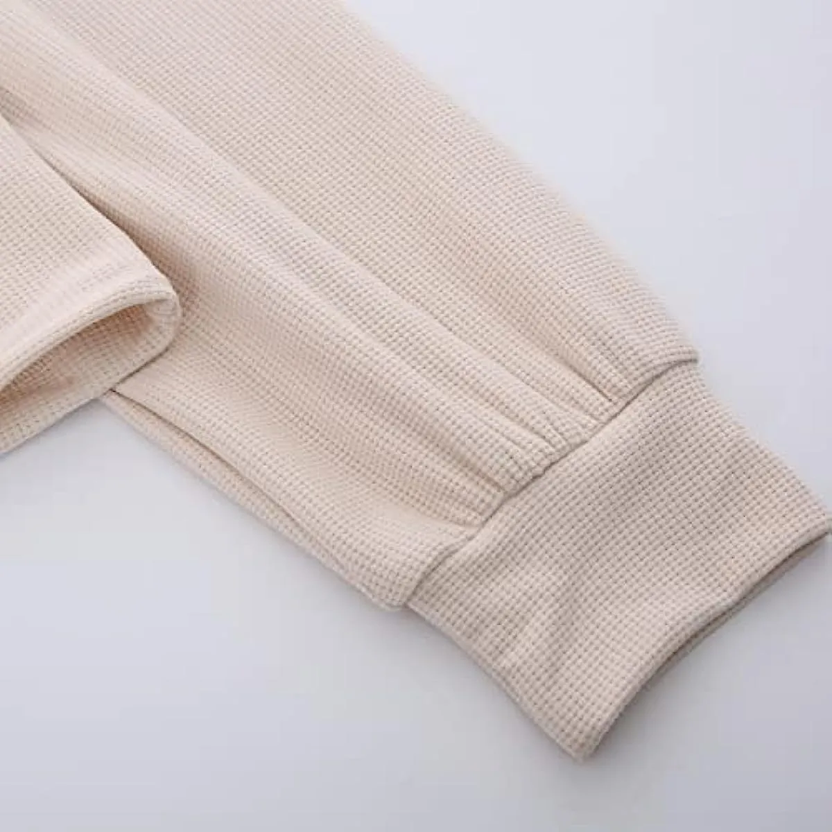 Amazhiyu Womens Waffle Knit Cropped Hoodie