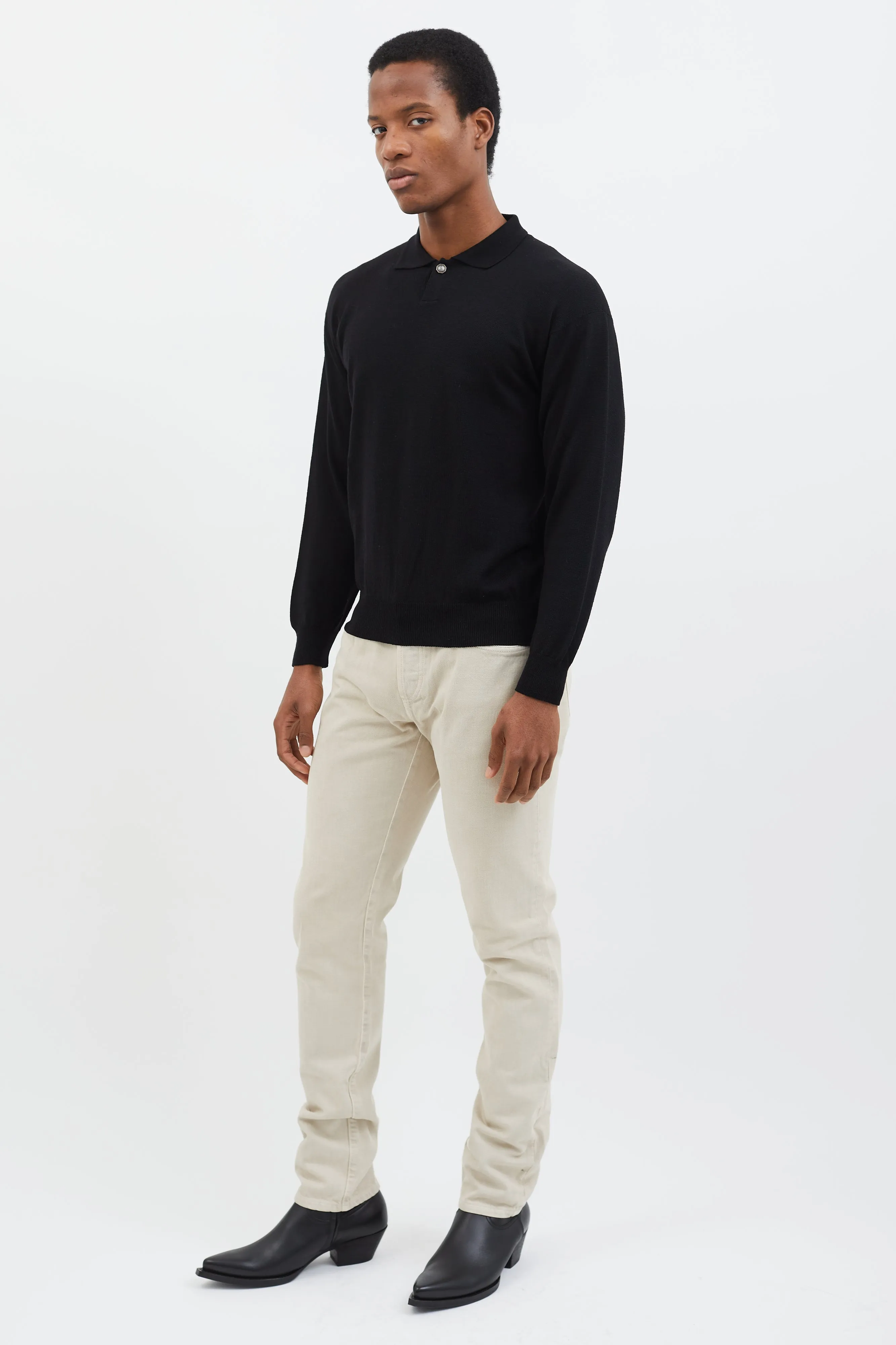 Beige Controllo Straight Leg Jeans