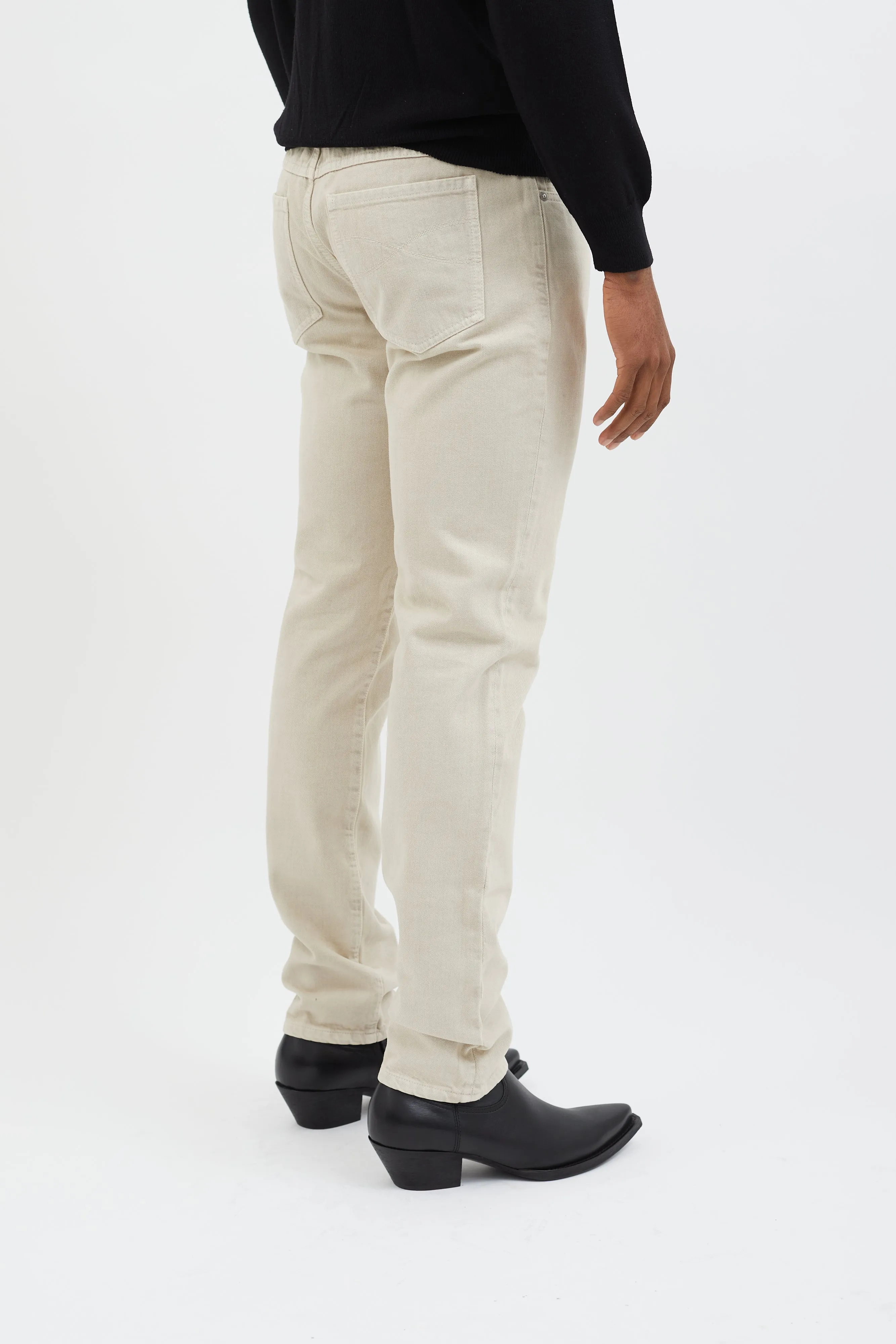 Beige Controllo Straight Leg Jeans