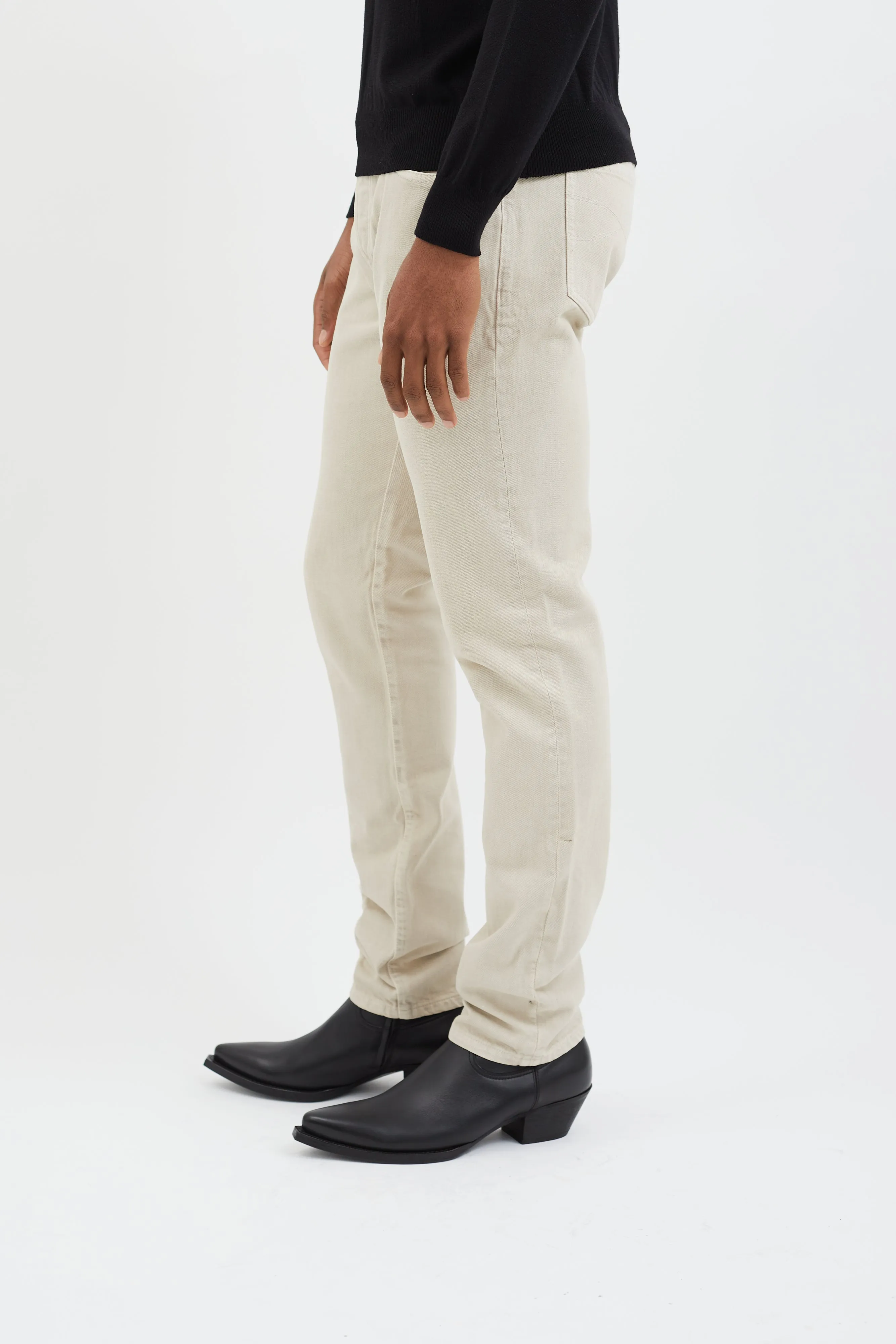 Beige Controllo Straight Leg Jeans