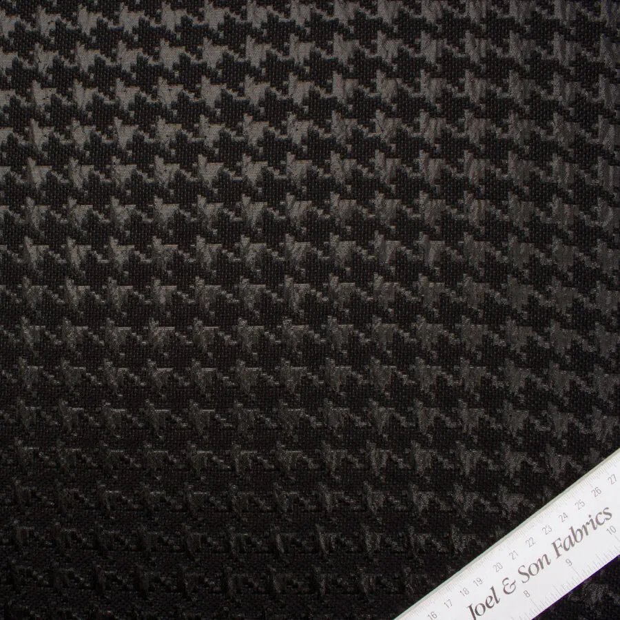 Black Metallic Houndstooth Wool