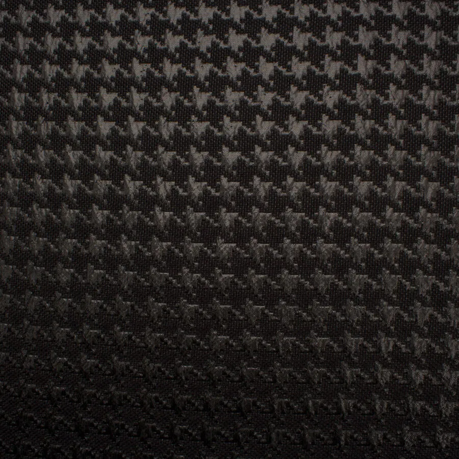 Black Metallic Houndstooth Wool
