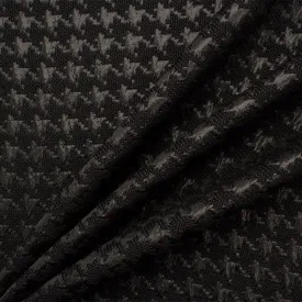 Black Metallic Houndstooth Wool