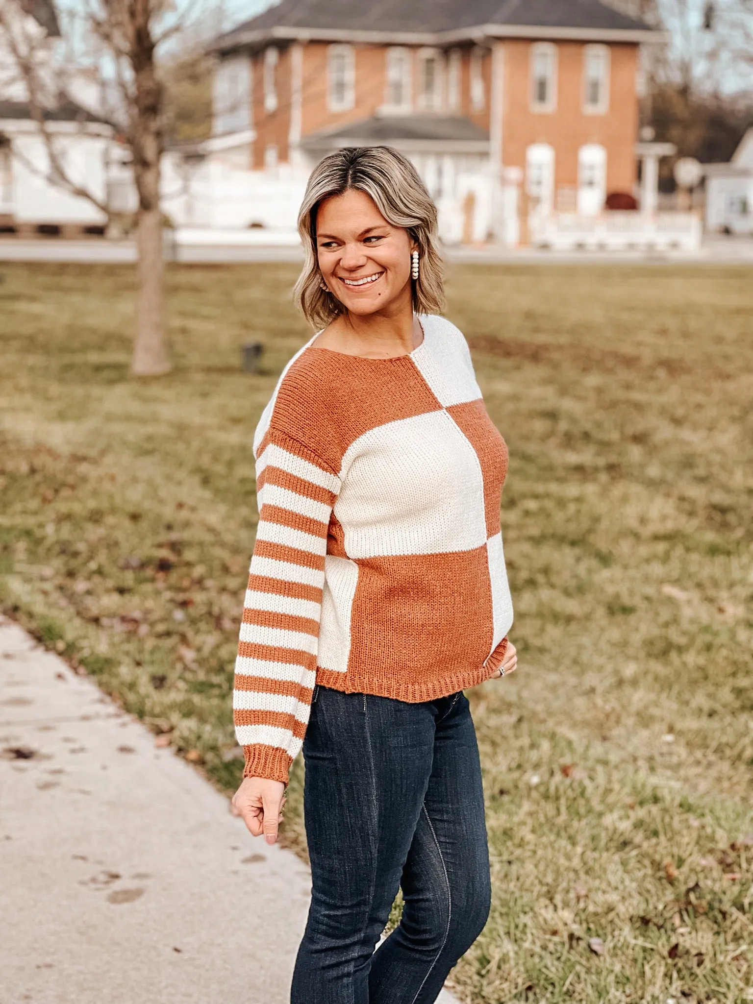Color Block Stripe Sweater