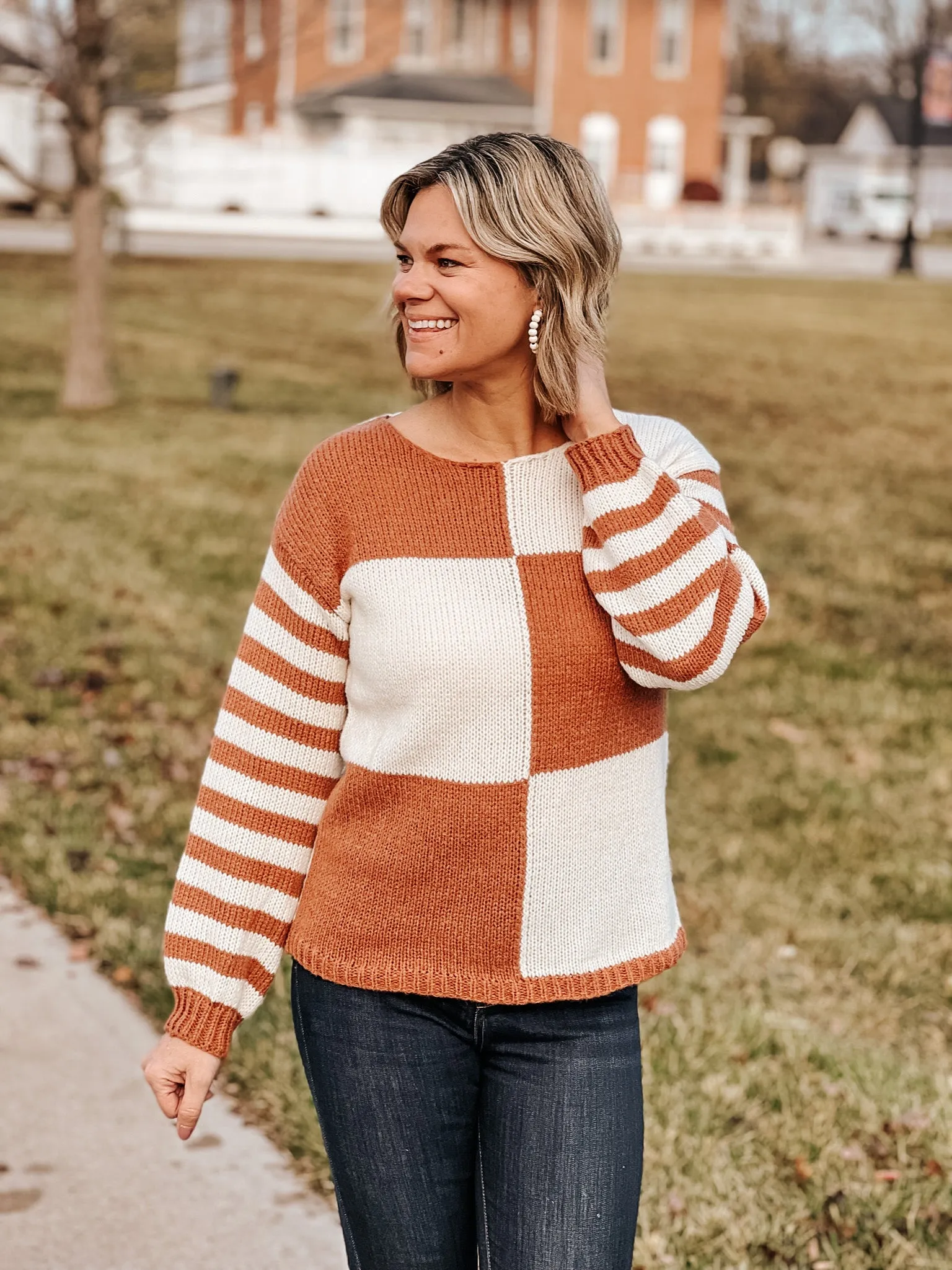 Color Block Stripe Sweater