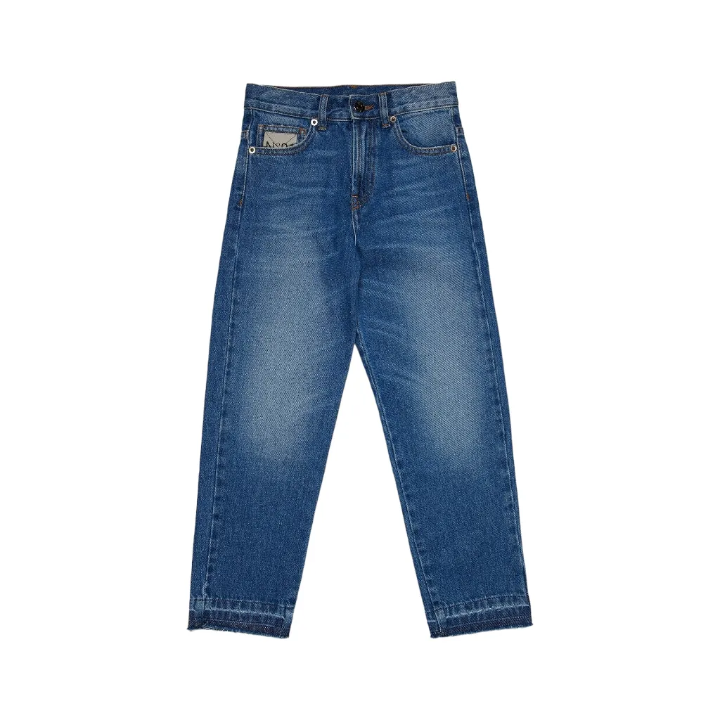 Distressed Effect Straight Leg Jeans