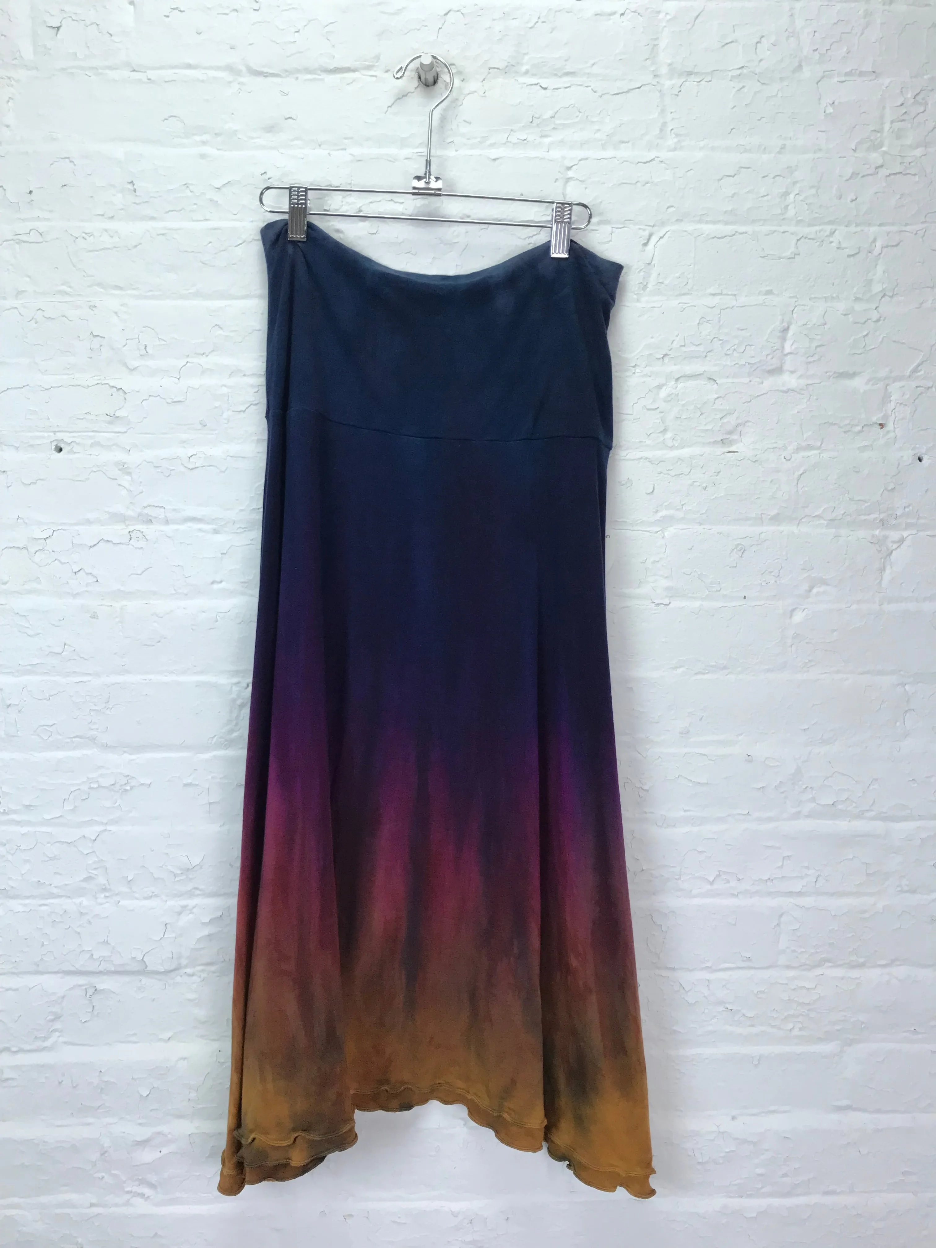 Double Ruffle Midi Skirt in Iridescent Dawn