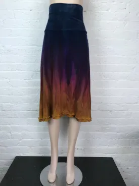 Double Ruffle Midi Skirt in Iridescent Dawn