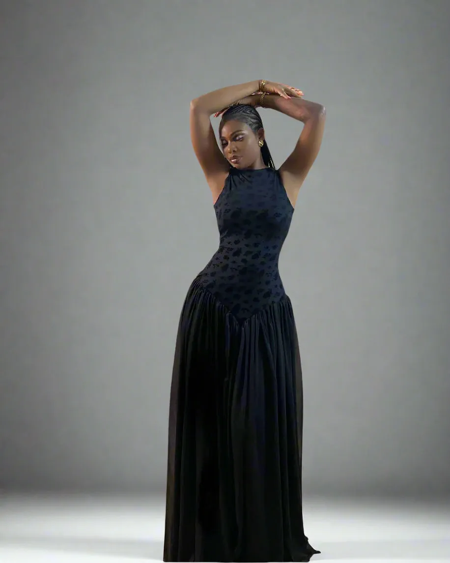 Elara Maxi Dress (Black)