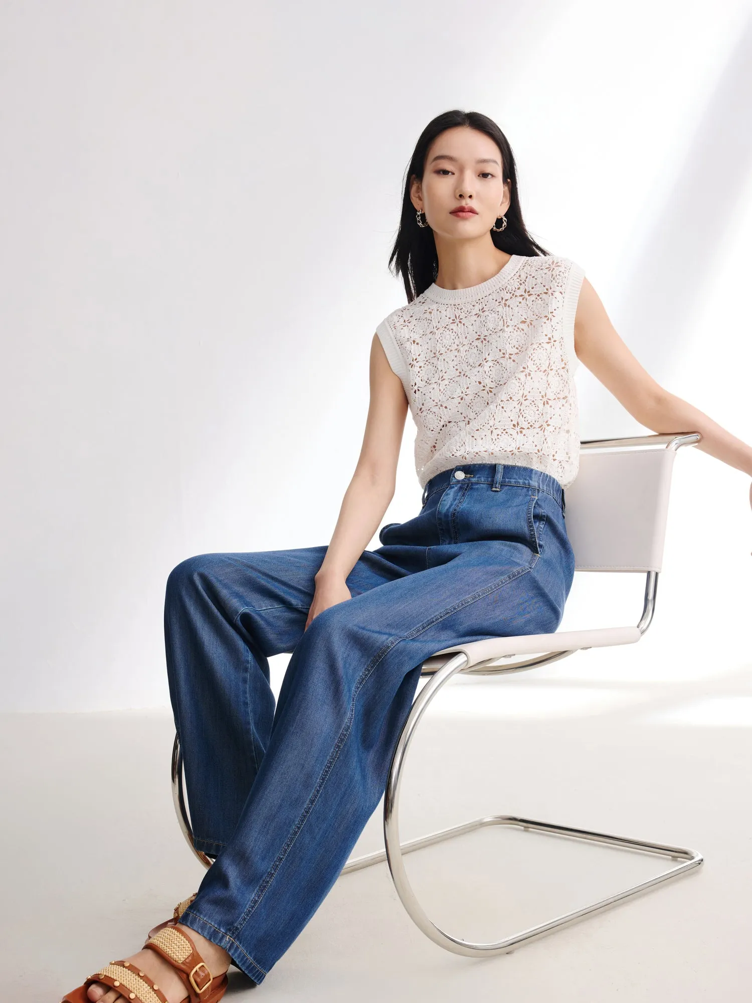 EP YAYING Vintage Straight-leg Jeans