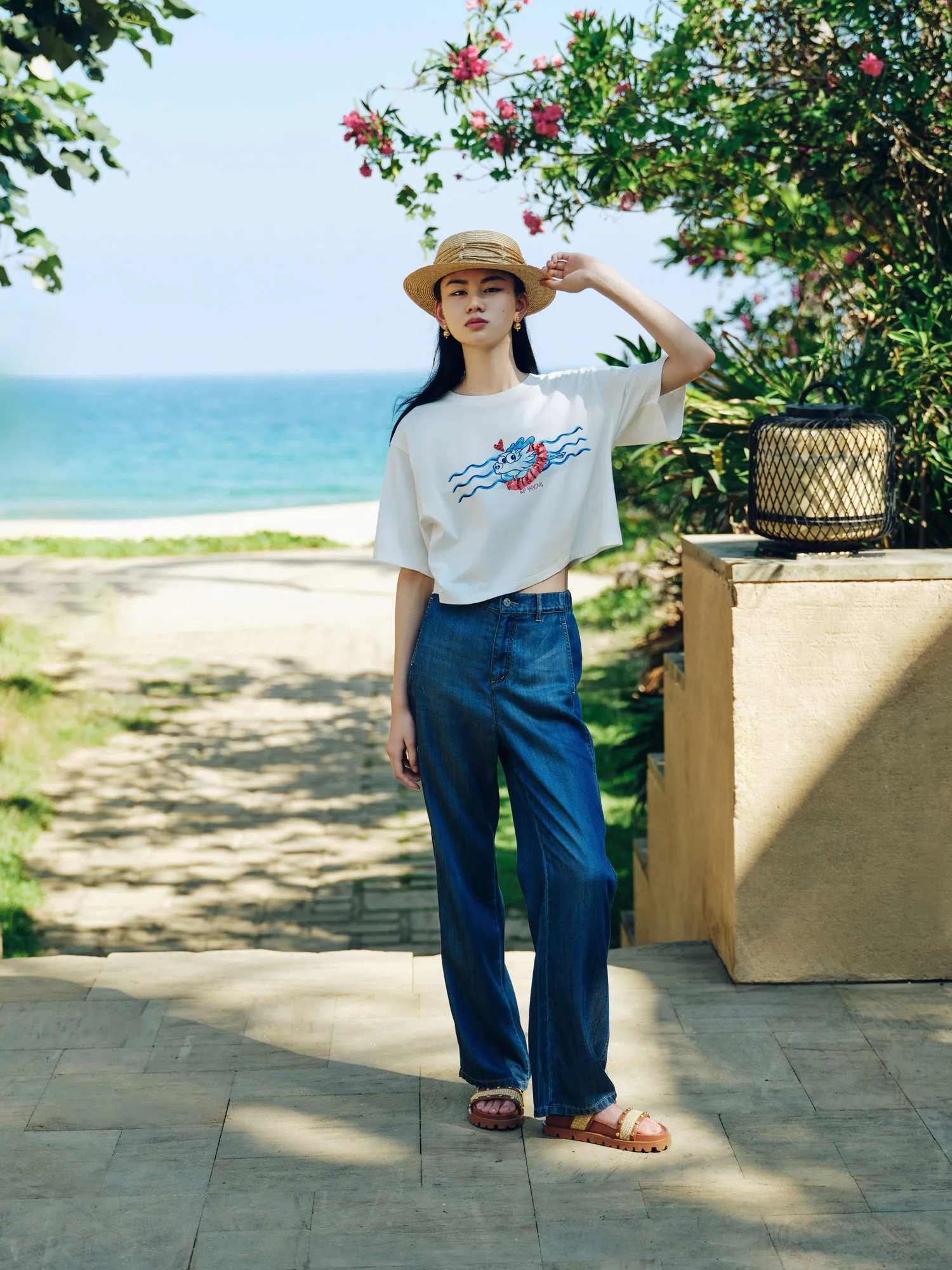 EP YAYING Vintage Straight-leg Jeans