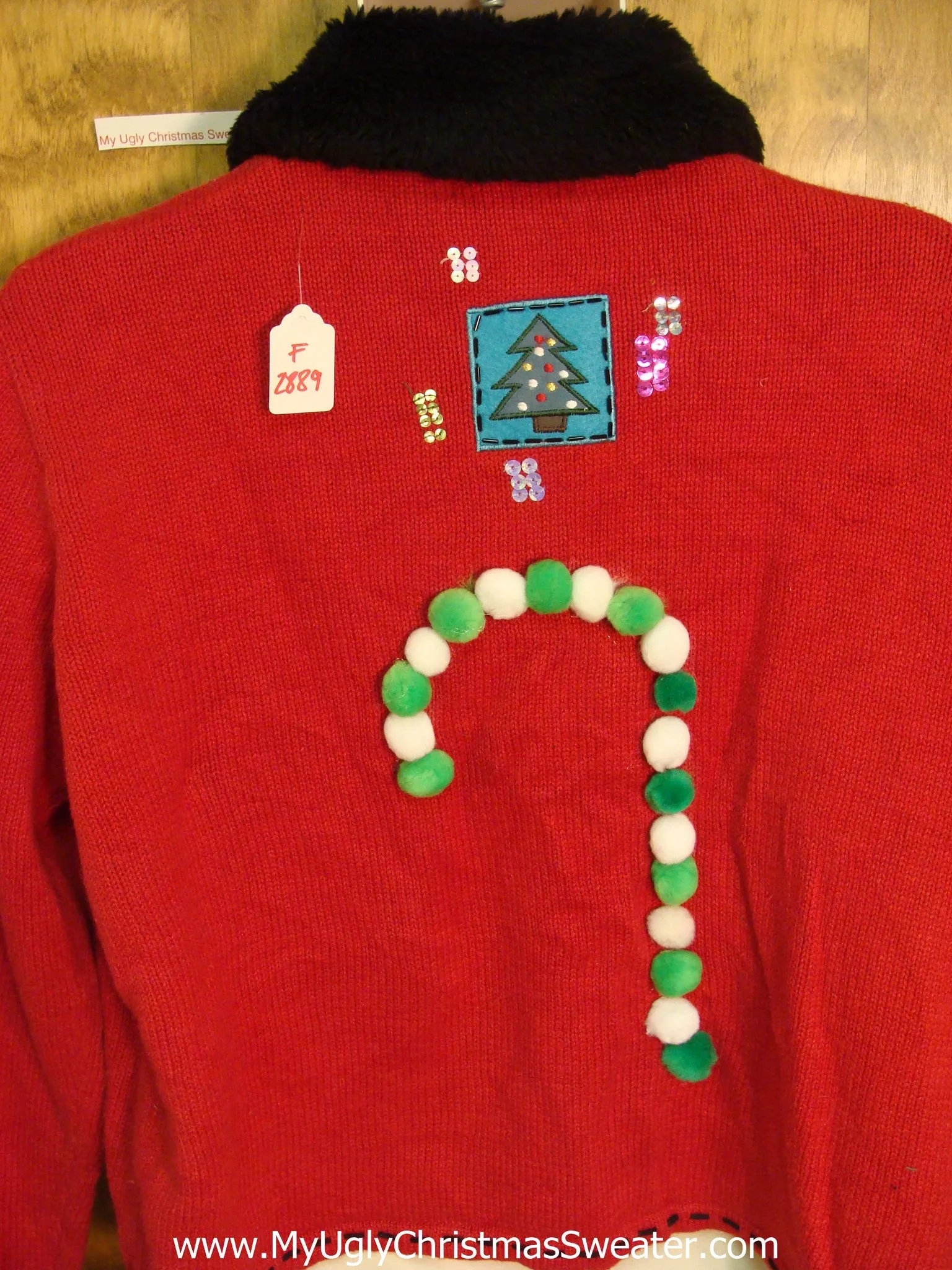 Furry Collar Crafty Ugly Festive Xmas Sweater