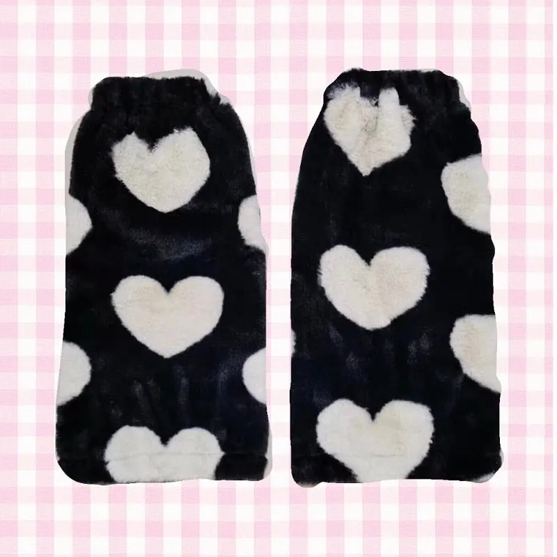Fuzzy Heart Mini Skirt w/ Leg Warmers