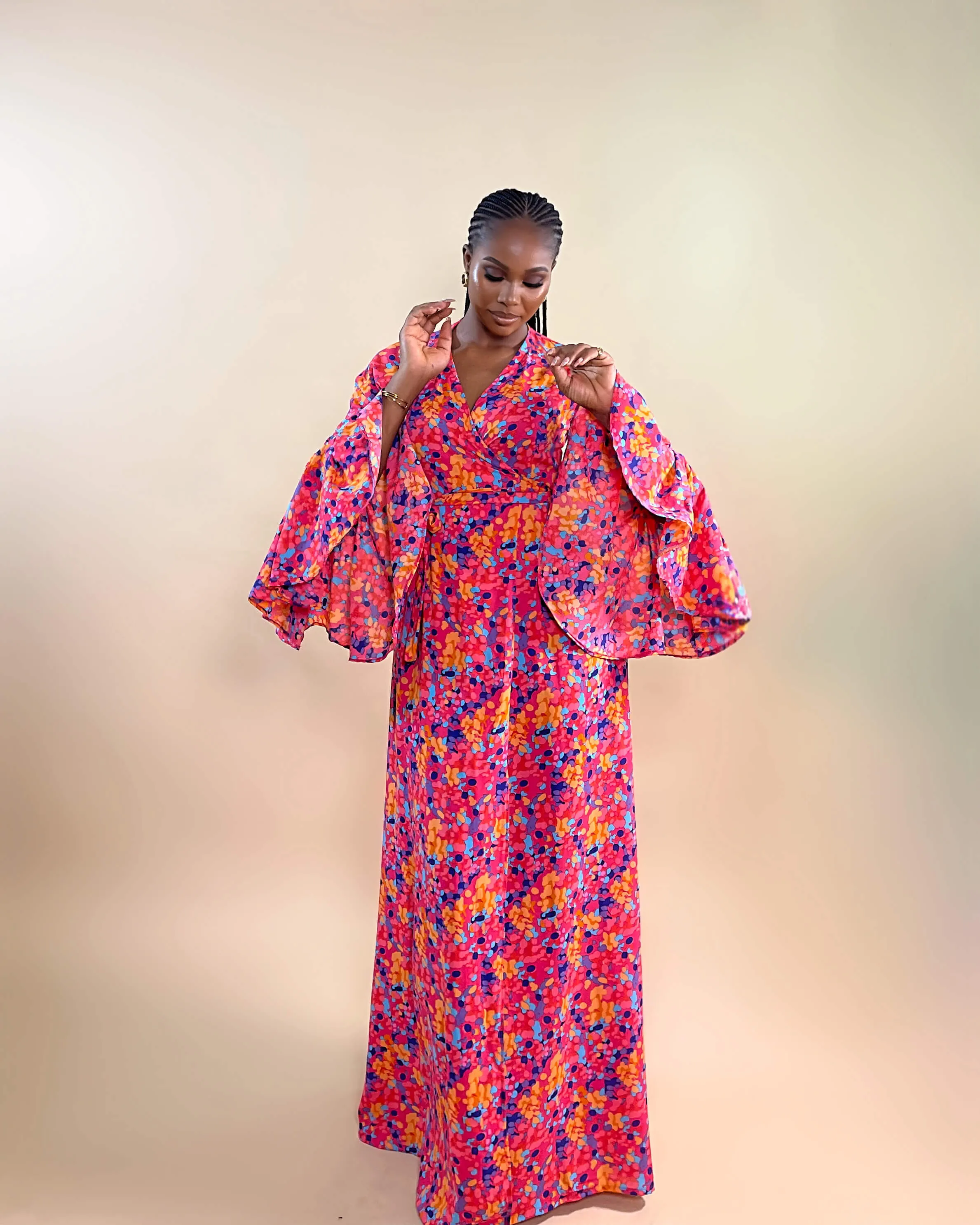 Gemma Wrap Dress (Tropical Bloom)