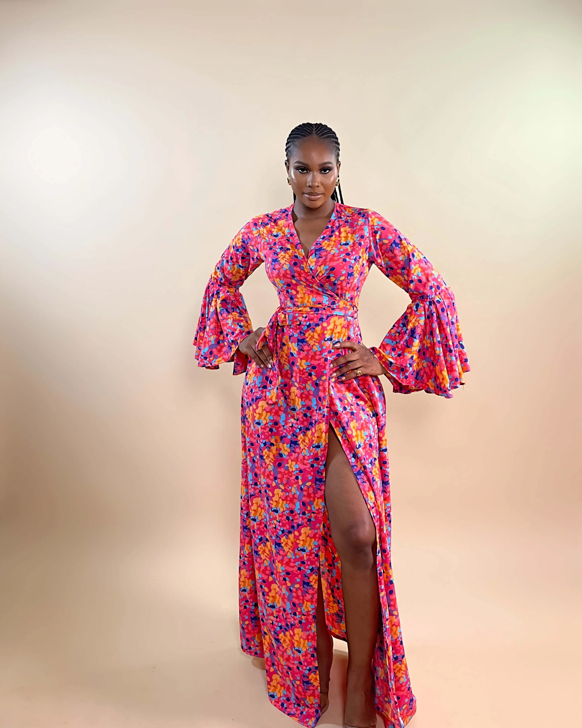 Gemma Wrap Dress (Tropical Bloom)