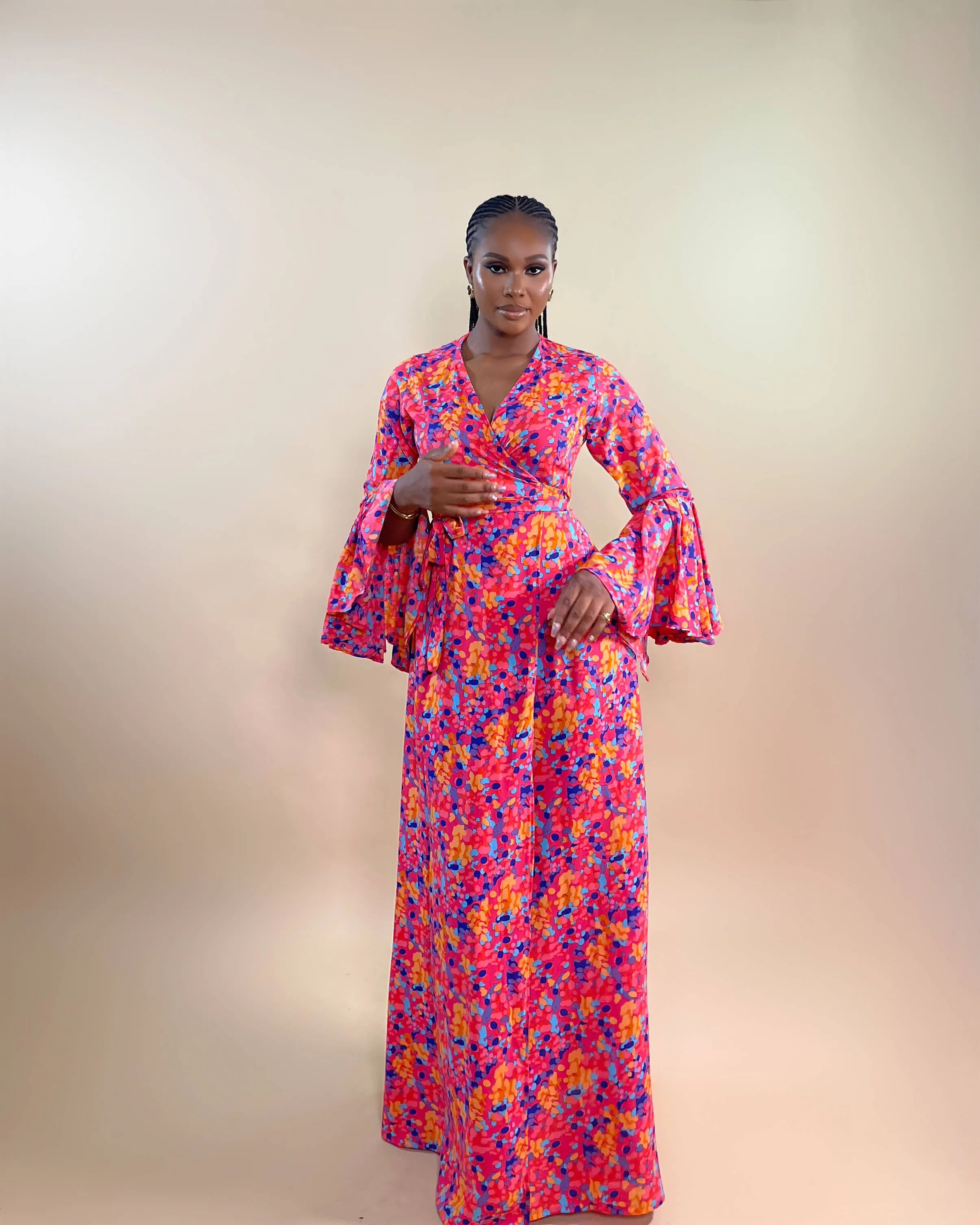Gemma Wrap Dress (Tropical Bloom)