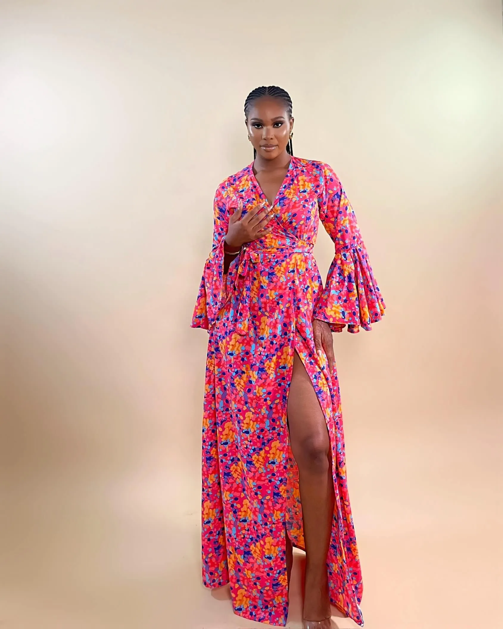 Gemma Wrap Dress (Tropical Bloom)