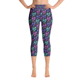 Geo Hearts Yoga Capri Ladies Leggings