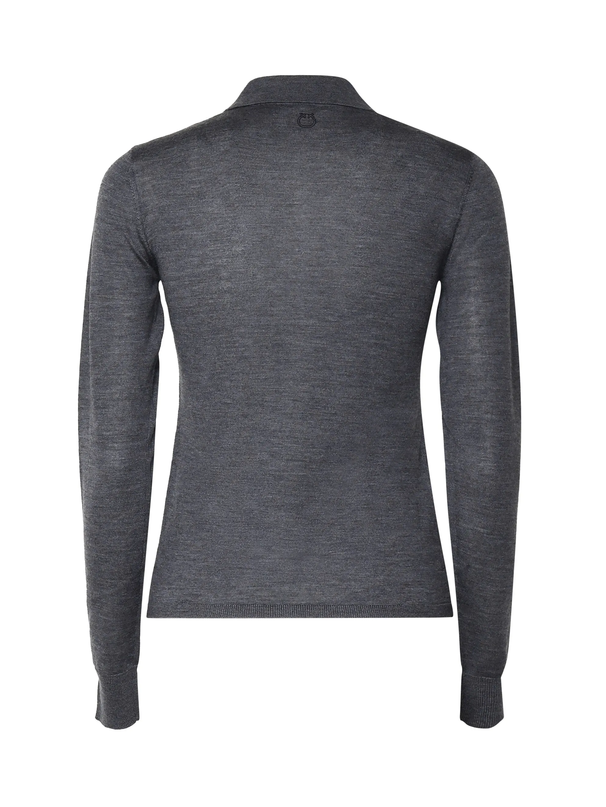Grey Tricot Sweater with Shirt Collar