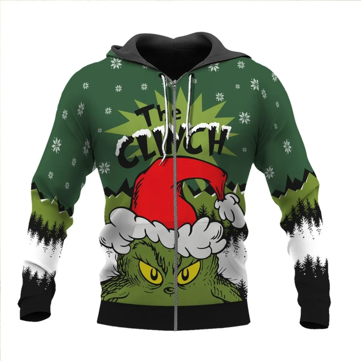 Grinch Santa Clause Pullover & Zip Hoodie