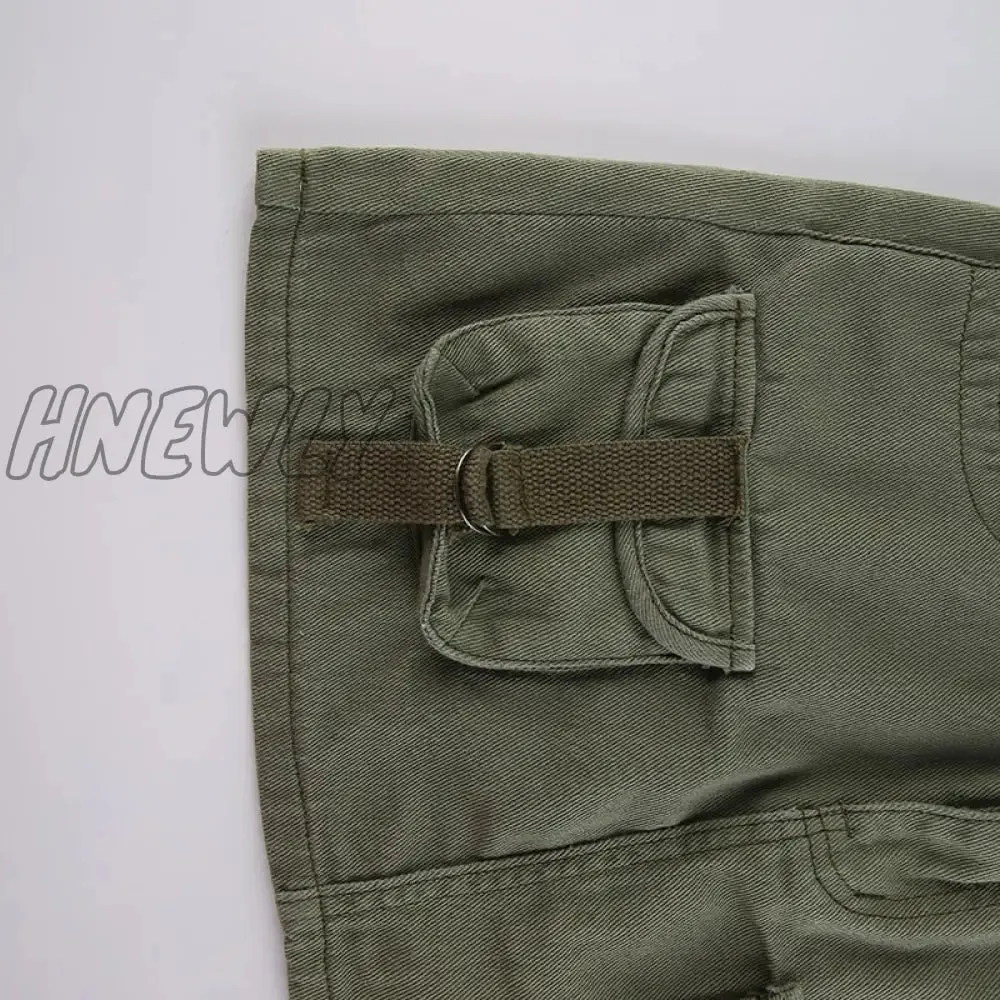 Hnewly Preppy Rapcopter Y2K Grey Green Jeans Skirts Pockets Bandage Low Waisted Denim Mini Skirts Retro Zip Cute Pencil Skirts Women Korean