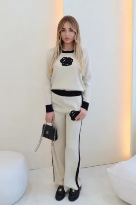 Katie beige rose knitted sweater and jogger co-ord