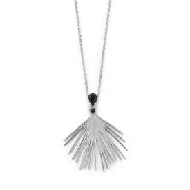 LBD Essentials! 16" 2 Black CZ Wire Fan Necklace