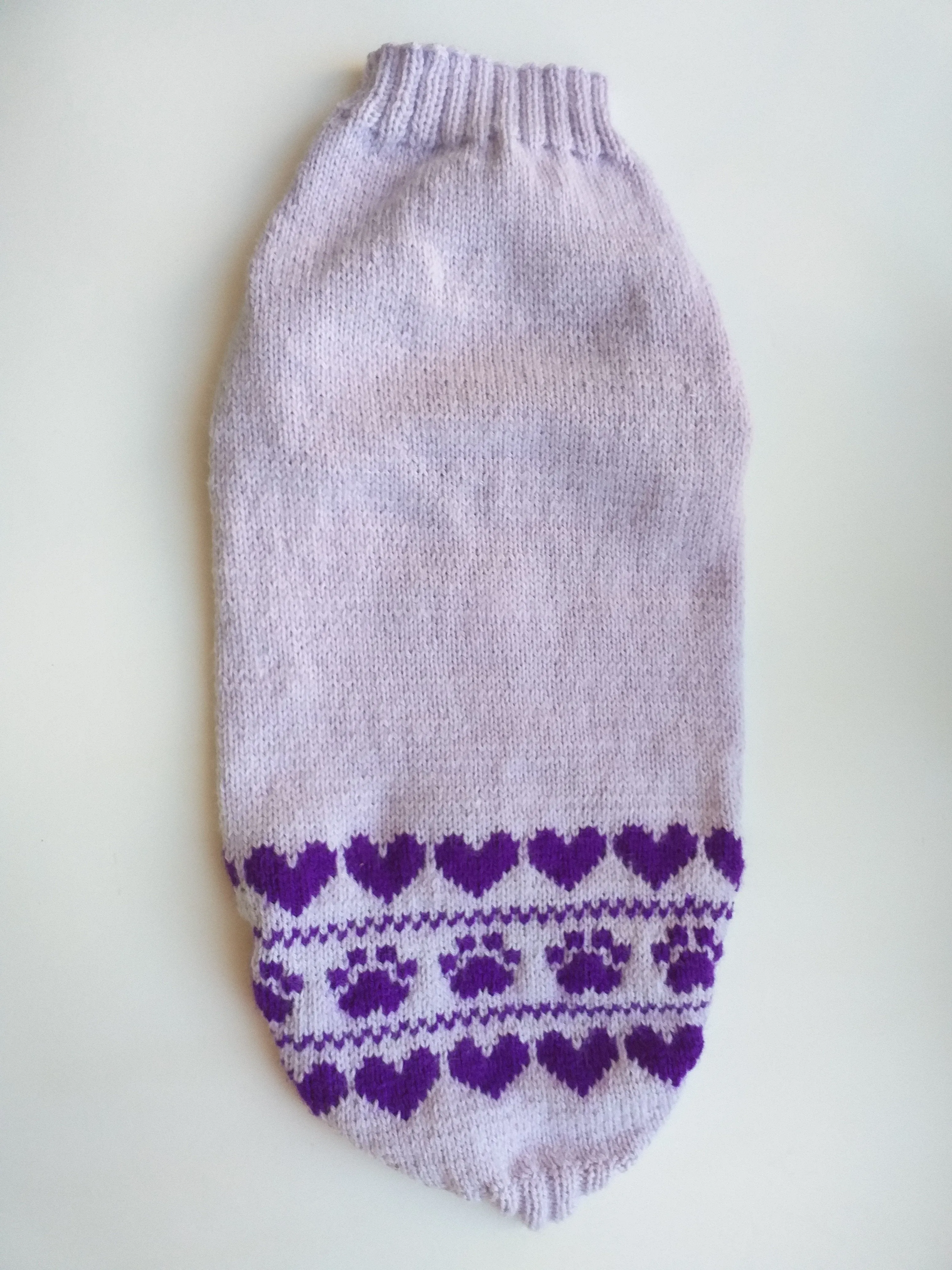 Lilac knitted sweater for dogs, clothes for dachshunds, sweater for dogs, clothes for dogs, sweater for small dogs, dachshund sweater