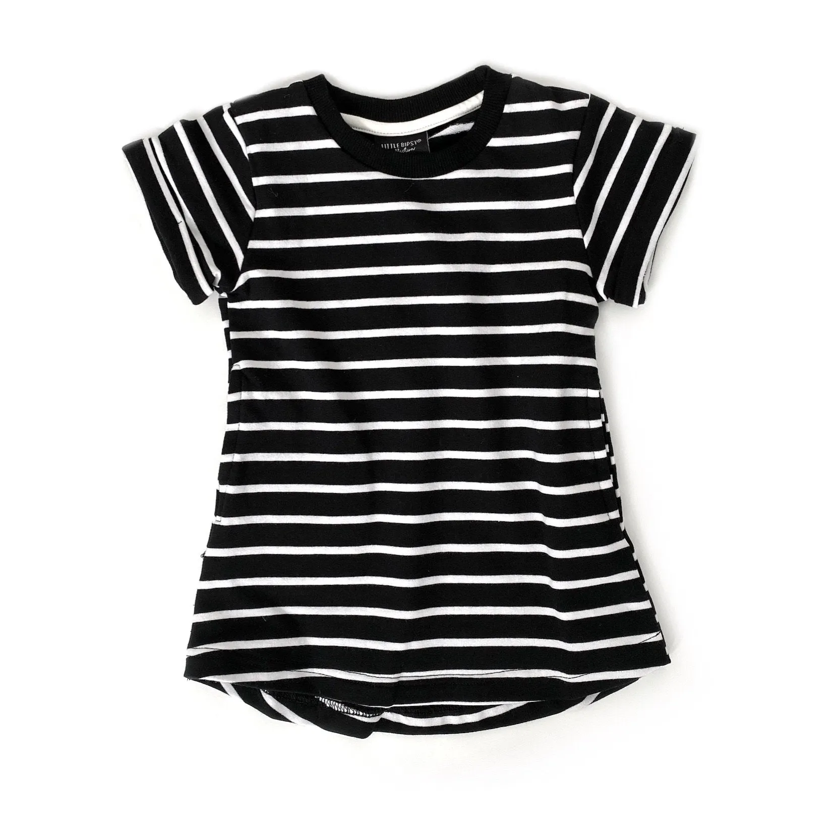 Little Bipsy Swoop Dress - Black Stripes