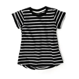 Little Bipsy Swoop Dress - Black Stripes