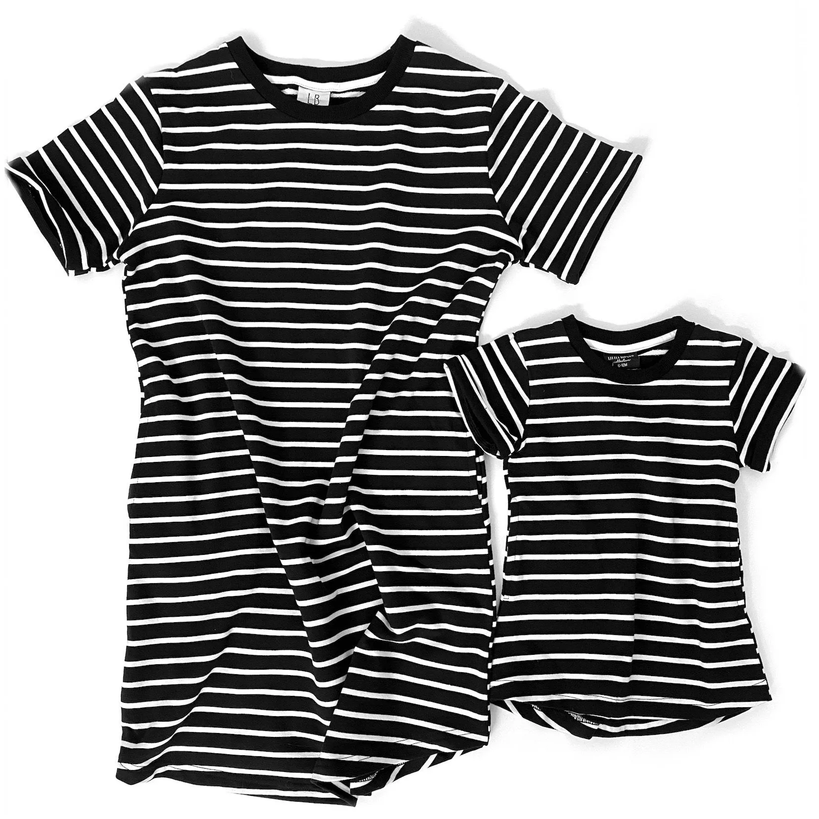 Little Bipsy Swoop Dress - Black Stripes