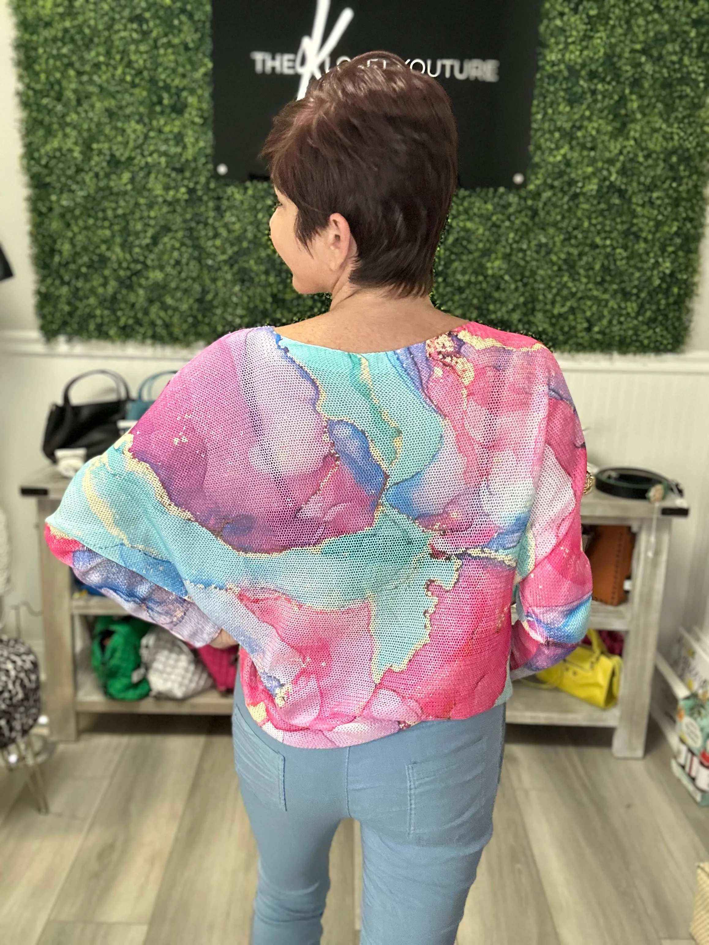 Marble Print Sweater