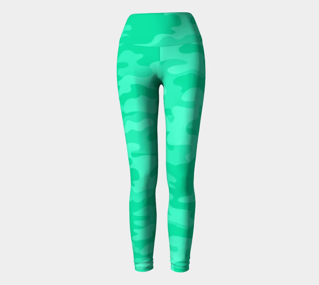 Mint Camouflage Yoga Leggings