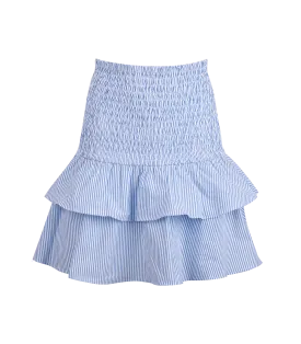 Nafsika Smocked Short Skirt Striped