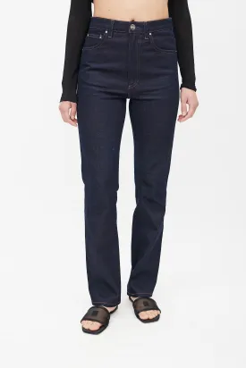 Navy Straight Leg Denim Jeans