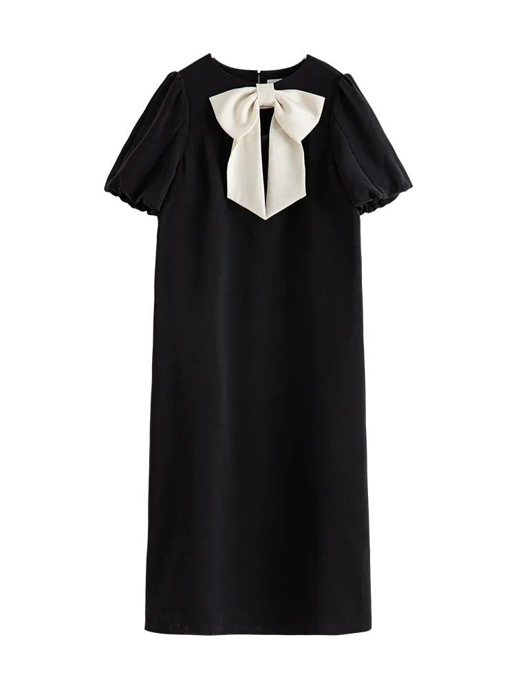Nsquared Bowknot Black Dress for Women's