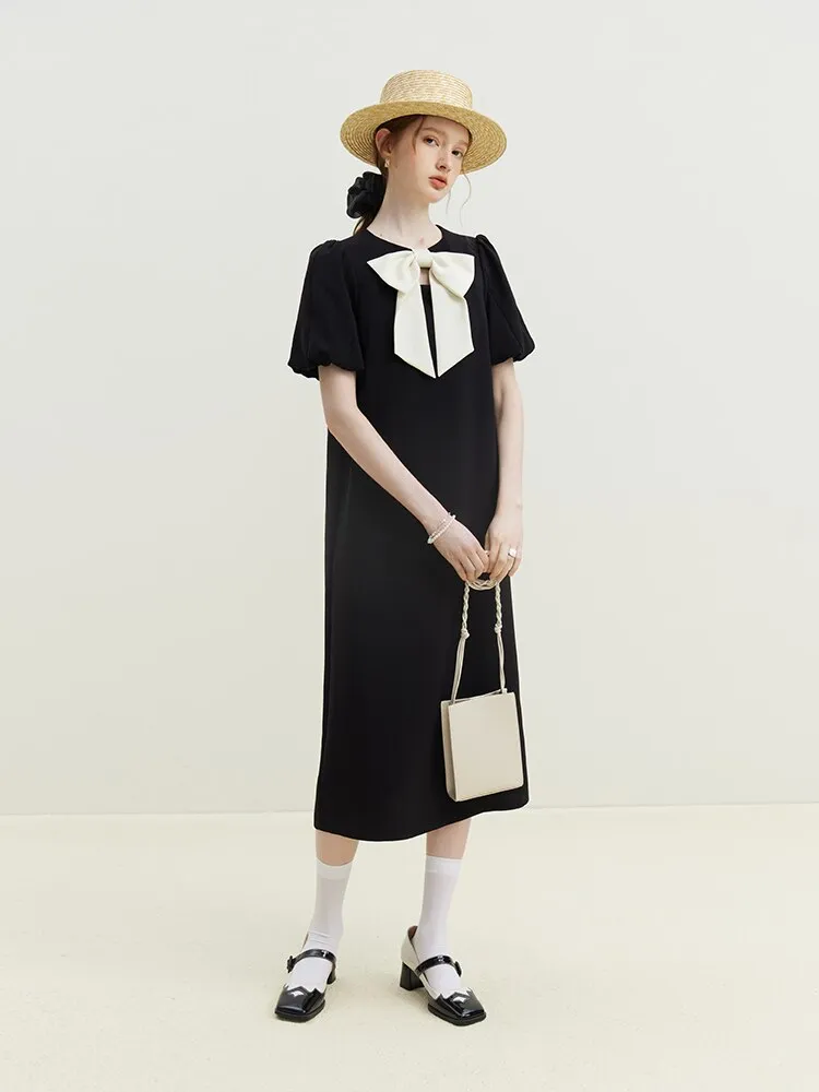 Nsquared Bowknot Black Dress for Women's