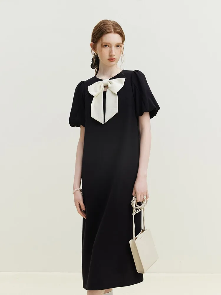 Nsquared Bowknot Black Dress for Women's