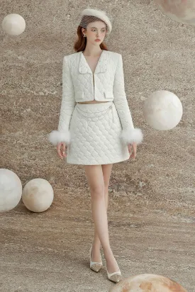 Olivia A-line Stone Polycotton Mini Skirt