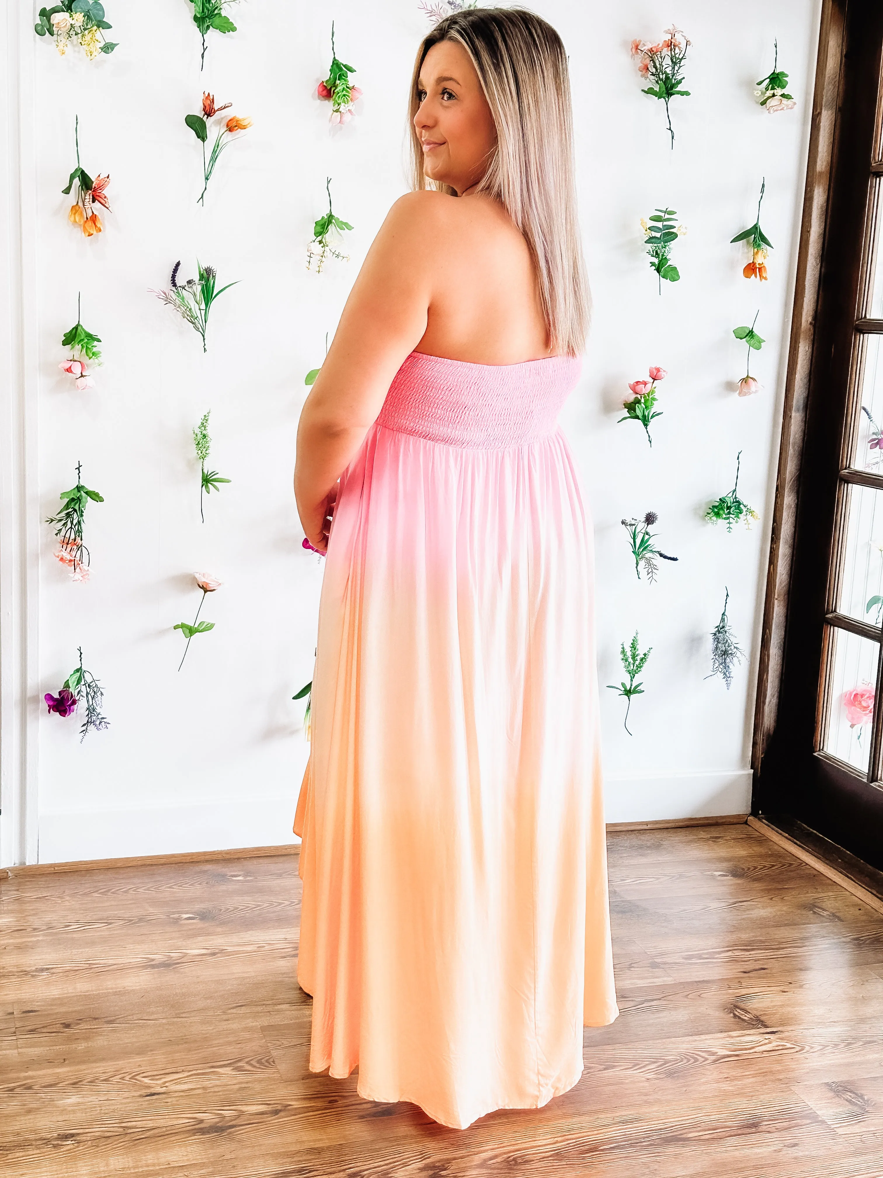 Ombre Sunset Smocked Dress