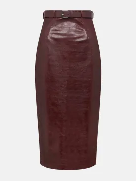 Oxblood leather Lorelei skirt