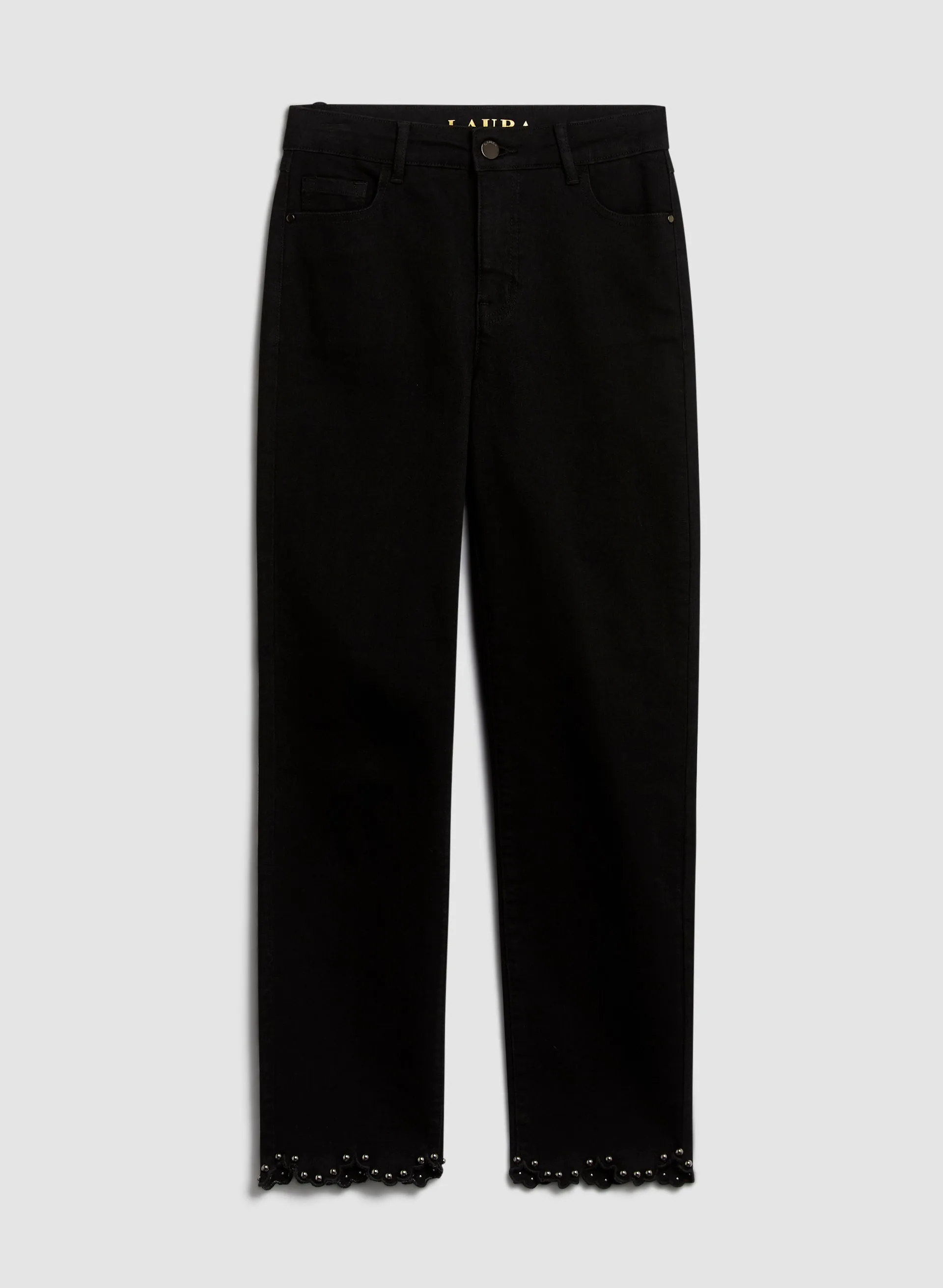 Pearl Detail Straight Leg Jeans