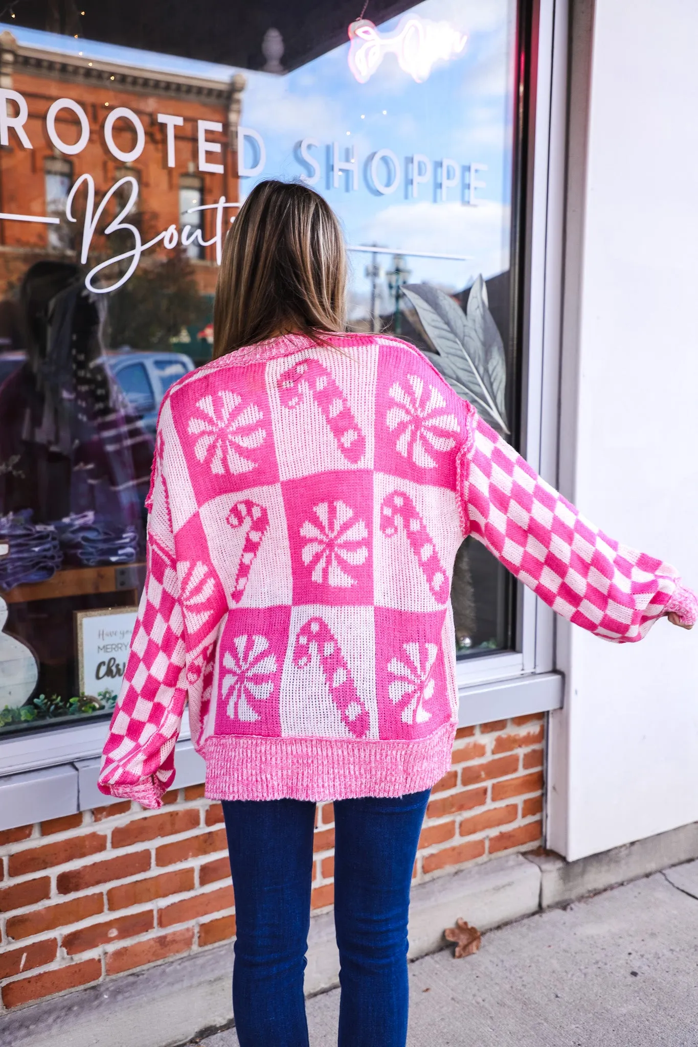 Pink Peppermint Candy Sweater