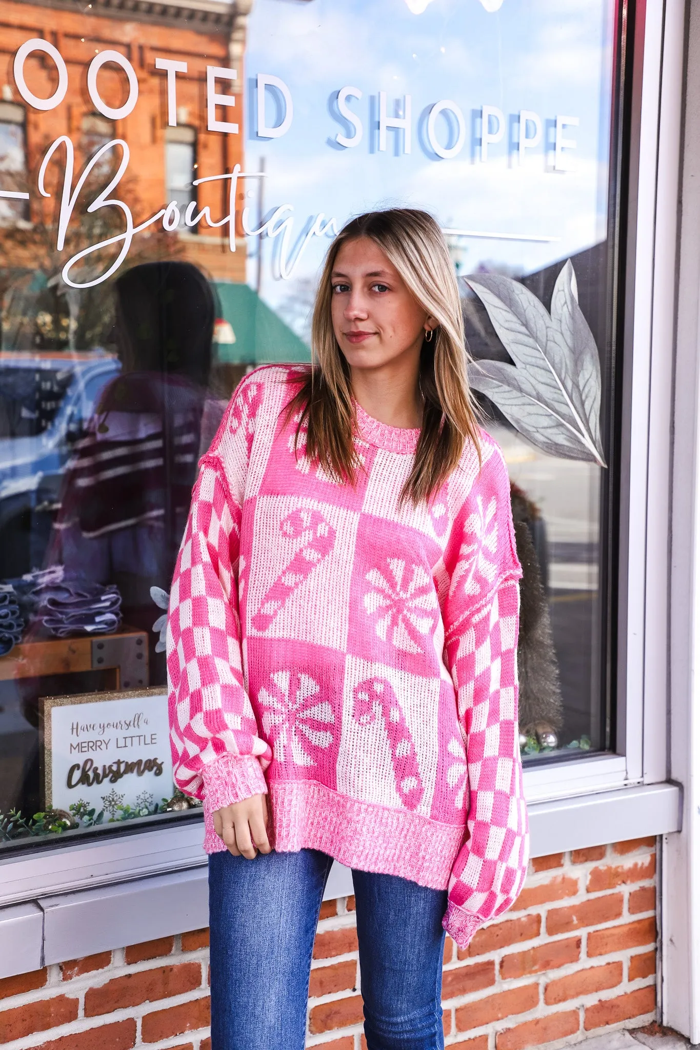 Pink Peppermint Candy Sweater