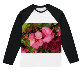 PinkFlowers Sublimation Baseball Long Sleeve T-Shirt