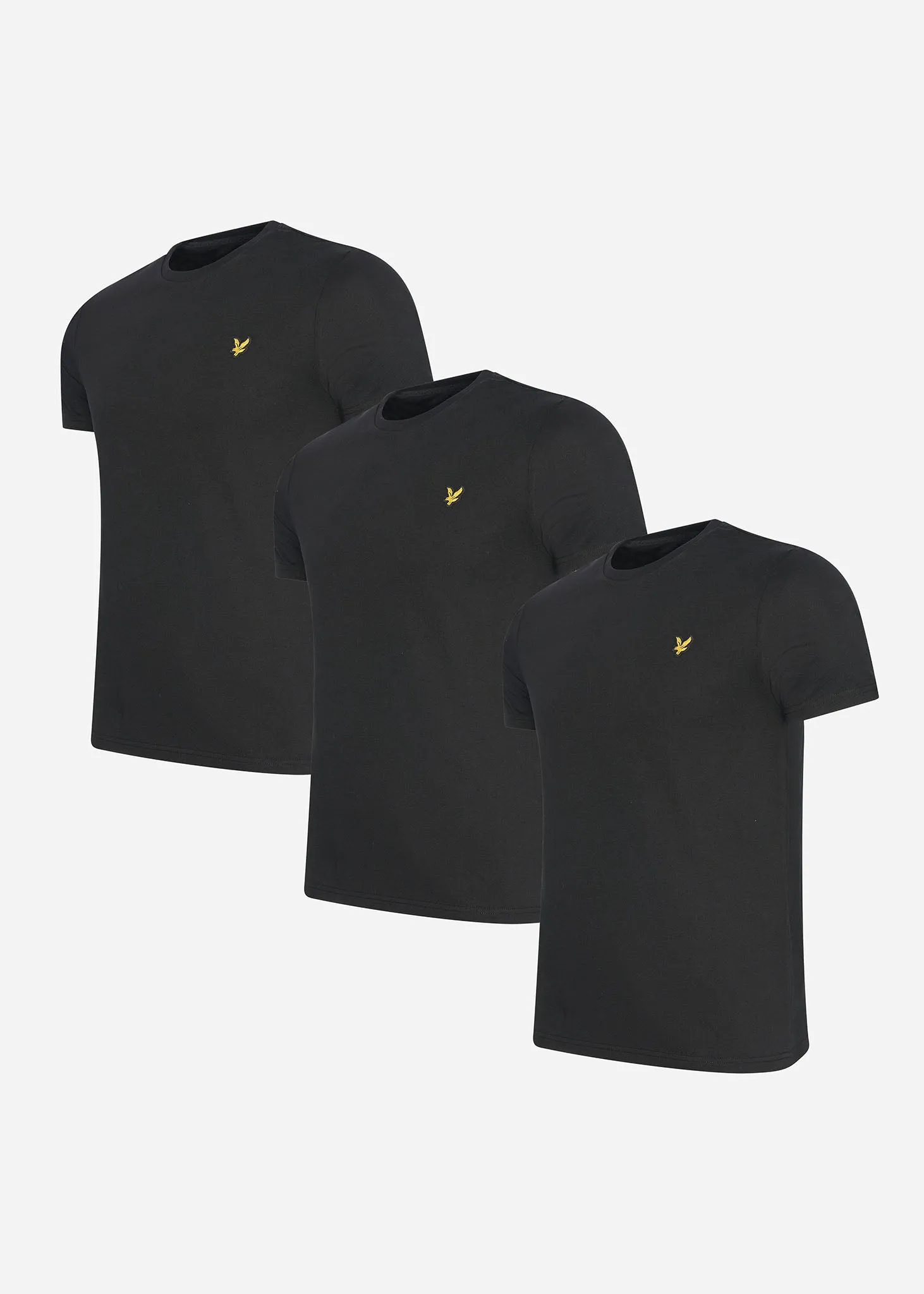 Plain t-shirt - jet black 3 pack
