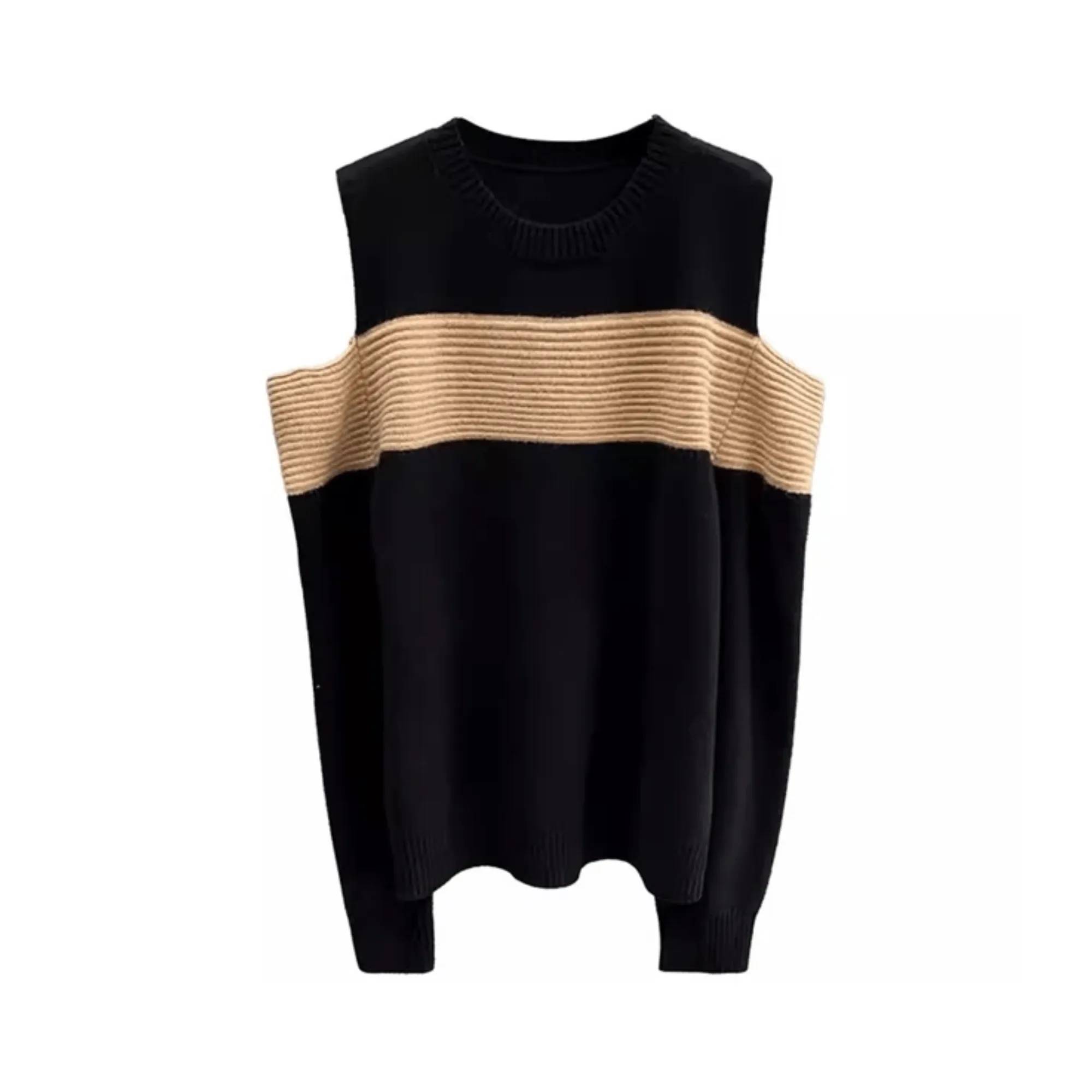Pre Order:  Hallow Out Shoulder Knit Sweater