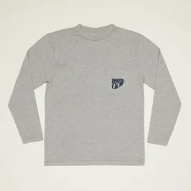 Rubber Fetish Mock Neck Long Sleeve T-Shirt (Heather Gray)